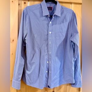 UNTUCKit Men's Medium Blue Gingham Button Down Shirt